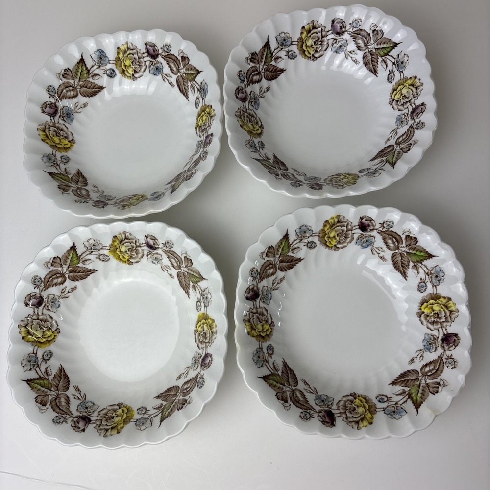 Johnson Bros Fairwood  Cereal Bowls Set of 4 Scalloped Rim England 6.75" #5